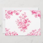 Romantische Rosa Blume Probe Abendessen Einladung (Rückseite)