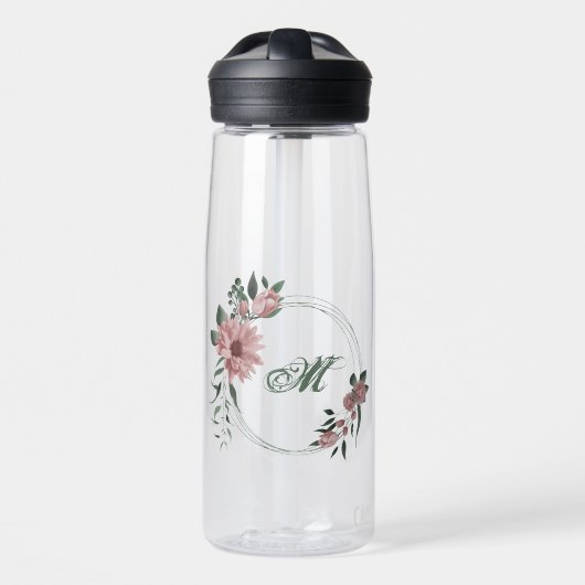 Romantische rosa Blume Trinkflasche (Vorne)