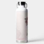 Romantische rosa Blume Trinkflasche (Vorderseite)