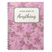 Romantische rosa Blumen auf irgendeiner Farbe Notizblock (Vorderseite)