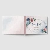Romantische rosa Blumen Grüne Hochzeit Gästebuch (Voll)