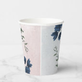 Romantische rosa Blumen, Grünpflanzen Pappbecher (Rechts)