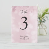 Romantische rosa Blumen | Tischnummernkarten Einladung (Stehend Vorderseite)