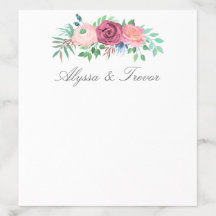 Romantische rosa Blumengarten Skriptnamen Hochzeit