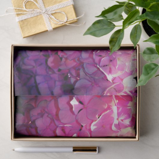 Romantische rosa, blumengeschmückte, elegante Hydr Seidenpapier (Geschenk)