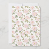 Romantische Rosa Blumenhochzeit Einladung (Rückseite)