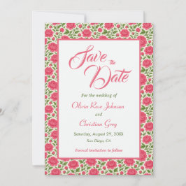Romantische rosa Blumenhochzeit rettet das Datum Save The Date