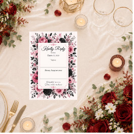 Romantische rosa Blumenhochzeit RSVP Karte