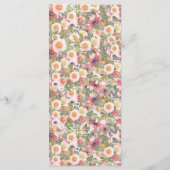 Romantische Rosa Blumenkarte Menükarte (Rückseite)