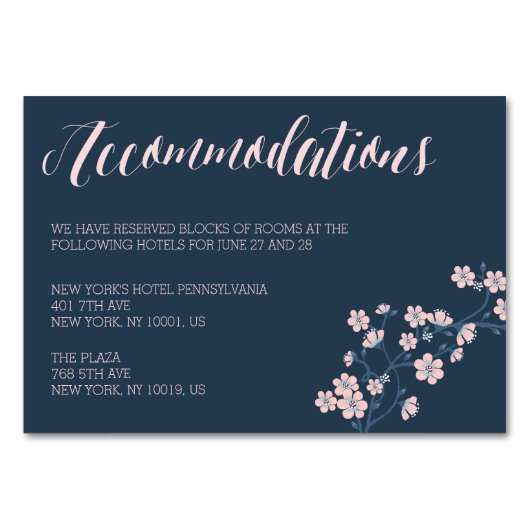 Romantische rosa Blumenkarten für Hochzeiten Tischnummer (Vorderseite)