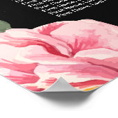 Romantische Rosa Blumenkreide Hochzeitstabelle Poster (Ecke)