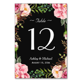 Romantische Rosa Blumenreath Hochzeitsstimmung Tis Tischnummer