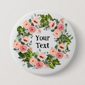 Romantische rosa Blumenreath Lapel Embrace Button (Vorderseite)
