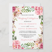 Romantische Rosa Blumenreath Wrap Feierliche Hochz Einladung (Vorderseite)