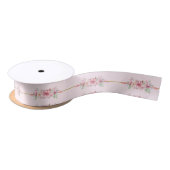 Romantische rosa Blumenribbon Satinband (Spule)