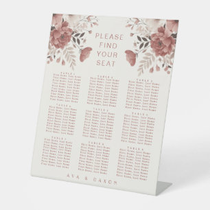Romantische Rosa Blumenstühle Sockelschild