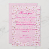 Romantische rosa Blumenzehen Dankeschön Karte (Vorne/Hinten)