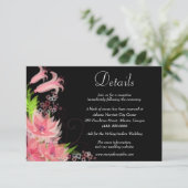 Romantische Rosa Blumenzwiebeldetails Begleitkarte (Stehend Vorderseite)