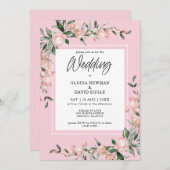 Romantische Rosa Blumenzwiebeleinladung Einladung (Vorne/Hinten)