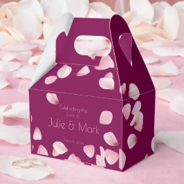 Romantische rosa Blütenblätter Hochzeitstraufe Geschenkschachtel