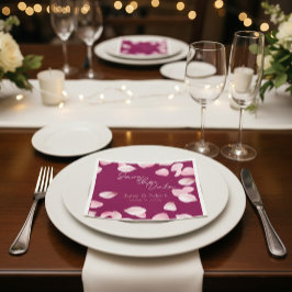 Romantische rosa Blütenblätter Save the Date Hochz Serviette