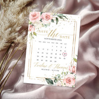 Romantische Rosa Blütengoldrahmen Hochzeit