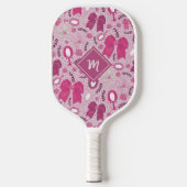 Romantische rosa Bögen und Rose Pickleball Schläger (Vorderseite)