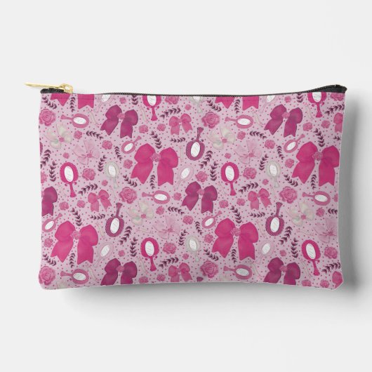 Romantische rosa Bögen und Rose Zubehörtasche (Vorderseite)