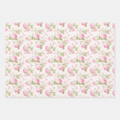 Romantische Rosa Cabbage-Rose | Shabby-Hütte Geschenkpapier Set (Vorderseite 2)