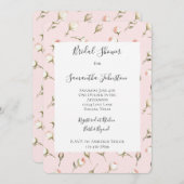 Romantische Rosa Creme Rose Blumenkohl Brautparty Einladung (Vorne/Hinten)