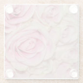Romantische rosa Creme-Rose Glasuntersetzer (Rückseite)