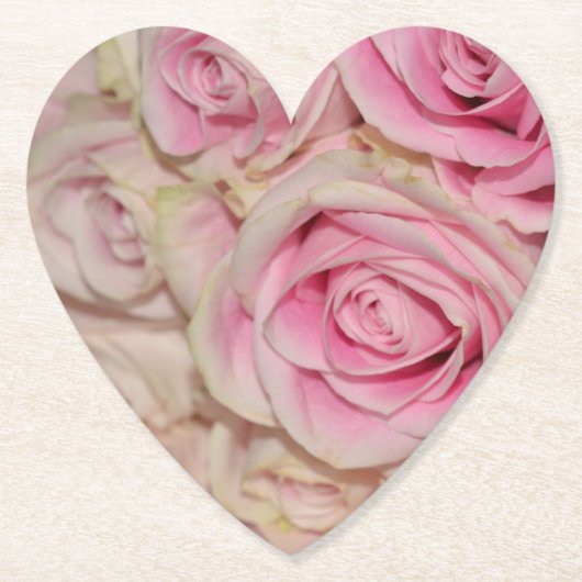 Romantische rosa Creme-Rose Untersetzer (Vorderseite)