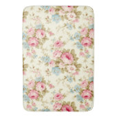 Romantische Rosa Englische Rose auf blassgelb Badematte (Vorderseite Vertikal)