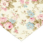 Romantische Rosa Englische Rose auf blassgelb Großer Tischläufer (Ecke)