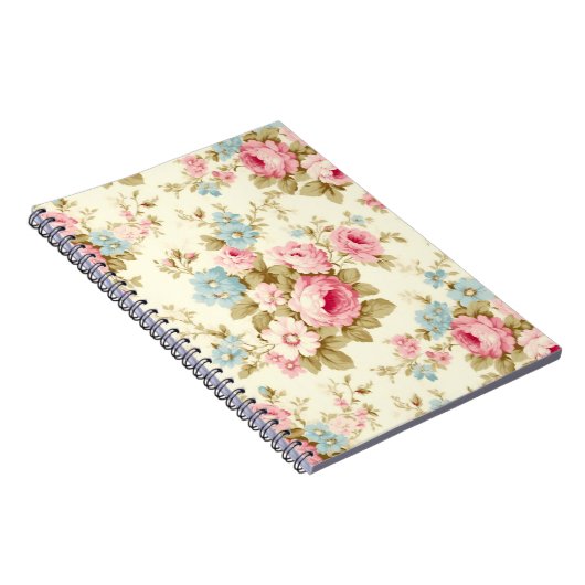 Romantische Rosa Englische Rose auf blassgelb Notizblock (Rechte Seite)