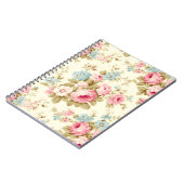 Romantische Rosa Englische Rose auf blassgelb Notizblock (Linke Seite)