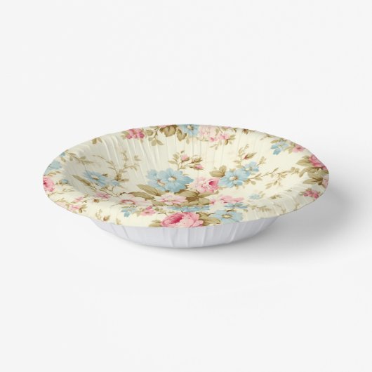 Romantische Rosa Englische Rose auf blassgelb Pappteller (Gewinkelt)