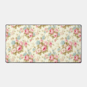 Romantische Rosa Englische Rose auf blassgelb Schreibtischunterlage (Vorderseite)