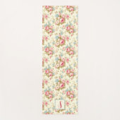 Romantische rosa Englische Rose auf Gelb mit Monog Yogamatte (Vorderseite)