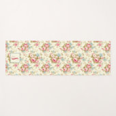 Romantische rosa Englische Rose auf Gelb mit Monog Yogamatte (Vorderseite (Horizontal))