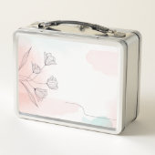 Romantische Rosa Farbe Metall Brotdose (Rückseite)