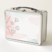 Romantische Rosa Farbe Metall Brotdose (Vorderseite)