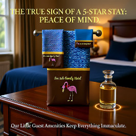 Romantische rosa Flamingos mit denim Textur .braun Badhandtuch Set