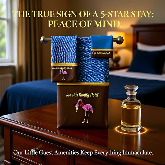 Romantische rosa Flamingos mit denim Textur .braun Badhandtuch Set