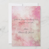 Romantische Rosa Flora Dankeskarte (Rückseite)