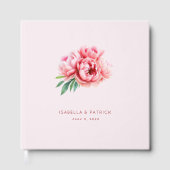Romantische rosa florale Illustration Gästebuch (Vorderseite)
