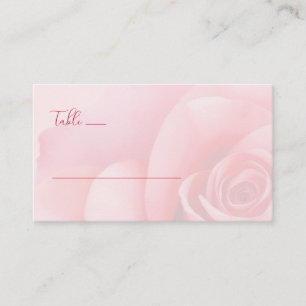 Romantische rosa florale Rose Platzkarte