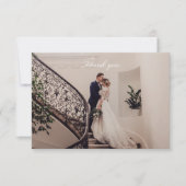 Romantische Rosa Foto Hochzeit Dankeskarte (Vorderseite)