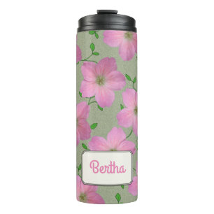 Romantische rosa Garten-Blume botanisch irgendein Thermosbecher