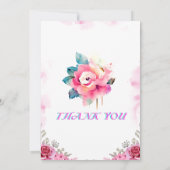 Romantische rosa gedeckte Hochzeitseinladung Einladung (Rückseite)